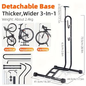 TEMU WEST BIKING 헤비 듀티 자전거 주차 랙 - 공간 절약형 수직 자전거 스탠드, 튼튼한 받침대, 차고/자전거 가게 정리함 (산악/로드 자전거용), 간편한 조립, 자전거 트레일러 호환 - 가정, 헬스장, 자전거 가게 사용에 적합, 자전거 랙