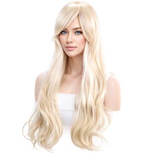 TEMU AIDESHAIR 애니메이션을 모티브로 한 긴 금색 웨이브용 엠블러 헤어 확장 - 코스프레이, 파티, 음악 페스티벌에 이상적, 코스프레이 헤어 확장|밝은 헤어 컬러|커리 텍스처