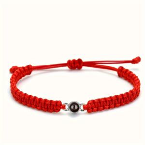 TEMU 사진 프로젝션 컬러풀 브레이드 로프 팔찌, 스타일 커플 팔찌, 패셔너블하고 우아한 추모 주얼리, 그녀를 위한 맞춤 선물, 크리스마스 데이 어머니의 날 선물