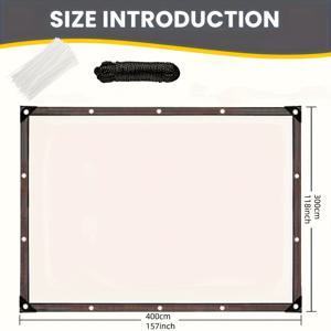 TEMU 중량 투명 비닐 방수 타프 - 눈 구멍, 로프, 및 타이가 장착되어 야외 사용에 적합 - 파티오, 닭장, 포치 천막, 식물 커버, 및 캠핑에 이상적입니다.