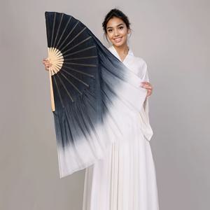 TEMU 우아한 흑백 잉크 댄스 팬 - 공연, 하와이 테마 이벤트 및 여성 패션 액세서리에 완벽함