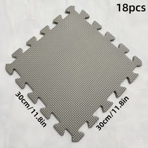 TEMU 18pcs 접합 요가 매트, EVA 폼 놀이 매트 세트, 줄무늬 및 단색 퍼즐 운동 매트, 독성 없음, 쉬운 청소, 내구성, 가족 및 성인용 다색 옵션