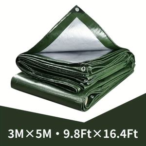 TEMU 방수 타프, 12밀 두께, 내구성 강한 녹색 헤비듀티 방수 커버 - UV 차단, 찢김 방지, 강화된 가장자리, 지붕, 캠핑, 파티오, 수영장, 보트, 차량 차양, 다목적 야외용|실외기커버