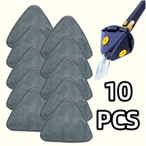 TEMU 3/5/10개 삼각형 마이크로화이버 모프 교체 패드 - 세탁 가능, 탈모 방지, 바닥 및 천장용 스틱온 청소 천, 검정색, 먼지 제거 용이, 내구성 있는 PC 소재, 마이크로화이버 모프 패드