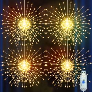 TEMU 8가지 모드와 360개의 LED가 배터리로 작동하는 별빛, 침실, 정원, 파티오, 파티, 크리스마스 장식에 적합합니다. (따뜻한 빛, 빛).