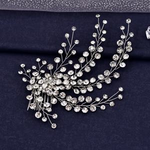 TEMU HP590 럭셔리 라인스톤 헤어 콤 - 반짝이는 라인스톤이 장식된 우아한 번 헤어핀, 결혼식, 파티, 졸업식 - 공식 행사, 사진 촬영, 일상 헤어스타일 - 여성용 헤어 액세서리, 웨딩 헤어피스, 파티 헤어피스