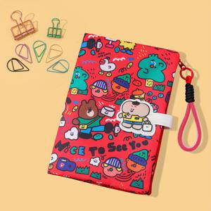 TEMU ID 카드, 서류, 의료 검사 자료, 비즈니스 카드, 신용 카드, 청구서를 위한 A5 캔버스 멀티 레이어 주최자, 클립 및 종이 클립 포함 - 휴대용 저장 책