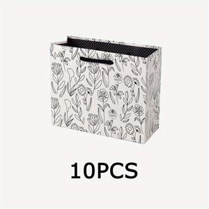 TEMU 10개입, 7*15*18cm 소형 DIY 접이식 프린팅지백, 심플한 종이 선물포장용 수납가방, 섬세한 아이템 보관과 선물에 적합, 야외여행·쇼핑백으로 완벽! 결혼식/생일/할로윈/크리스마스/새해 등 사계절 이벤트