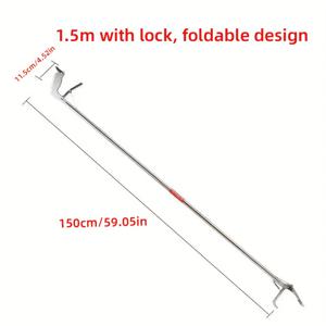 TEMU 미끄럼 방지 고무 그립이 있는 확장형 스테인리스 스틸 쓰레기 집게 - 야외, 마당, 가정용으로 이상적, 게, 조개, 뱀 취급에 완벽, 마당 유지보수 | 인체공학적 디자인 | 스테인리스 스틸 구조