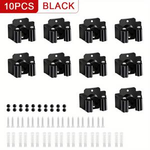 TEMU 5/10개, 벽걸이형 걸레/빗자루 클립, 다기능, 발코니 및 욕실 보관용, 정원 도구 보관 선반, 실용적인 후크, 가을과 겨울 보관