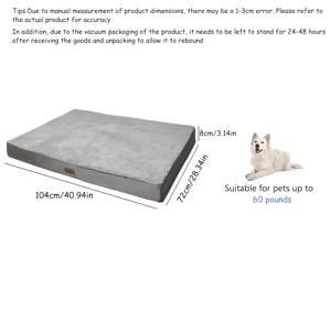 TEMU 애완동물 매트리스 옥스포드 천 물림 방지 개 매트 대형 강아지 침대 사각 고양이 및 개 폼 패드 - 부드러운 플러시 표면, 탈착 가능한 세탁 가능 원단 커버, 미끄럼 방지 바닥