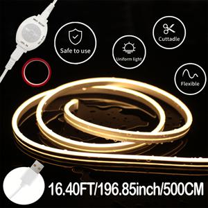 TEMU 1개 5V 모션 센서 네온 LED 스트립 조명, USB , 커팅 가능 디자인, 유연한 네온 조명, 조절 가능한 지연 시간, 화이트/웜 라이트 선택 가능, 뒷면 접착제 포함, 방, 침실, 거실, 캐비닛, 욕실 조명 장식에 이상적, 캐비닛 조명,앰비언트 조명,장식용 조명,내구성 있는 LED,고품질 네온,USB 전원 조명,DIY 애호가,아파트 생활