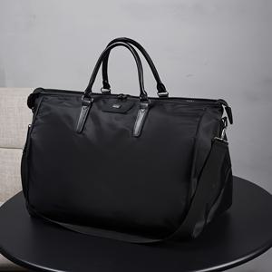 TEMU 대용량 블랙 옥스포드 여행 더플백 - 탈부착 가능한 숄더 스트랩, 캐주얼, 가벼운 오버나이트 & 짐백, 습식/건식 구획, 지퍼 잠금