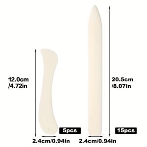 TEMU 2가지 모양의 뼈 폴더 및 점수 도구 키트, 20개 종이 접기 도구, 크리저, 책갈피 가죽 번싱 카드 만들기 도구, 접기 점수 주름 Origami 스크랩북용