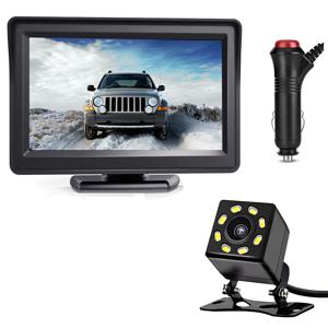 TEMU 4.3인치 TFT LCD 모니터 후방 카메라, HD 야간 시야, 차량 및 RV용 쉬운 설치 플러그 앤 플레이 - 12-24V, 배터리 필요 없음