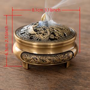 TEMU 1개 빈티지 중국 향 장식 - 꽃무늬 삼각대 받침대, 아연 합금 구조, 향초 & 향꽃 호환 - 우아한 탁상 장식, 향 장식, 사무실 장식, 튼튼한 구조, 홈 데코레이터