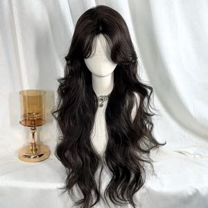 TEMU 다용도 24인치 긴 웨이브 가발 (중간 파트), , 파티 및 축제 행사에 완벽, 편안함을 위해 디자인되었으며 모든 머리 모양에 적합.