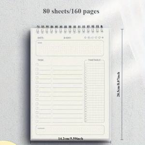 TEMU 2025 스파이럴 바운드 A5 플래너 노트북 - 일상 및 월간 일정, 직장, 가정, 학교용 | 목표 추적기, 일정표, 재정 플래너 등 포함 - 성인용으로 완벽함