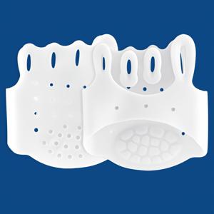 TEMU 1쌍 실리콘 발 쿠션 - 통기성 충격 흡수 하프 사이즈 인솔, 하이힐 편안함을 위한 5홀 디자인 (핑크 & 화이트), 신발 인솔