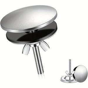 TEMU 2인치 주방 싱크 배수 커버, 스테인레스 스틸, 은색, 플라스틱 금속 재질, 주방 싱크 스프레이 홀 커버