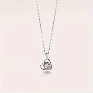 TEMU 맞춤형 사진 프로젝션 하트 펜던트 목걸이 - 여성을 위한 스테인리스 스틸 주얼리 선물, 발렌타인데이 & 어머니날, 골든 체인이 있는 럭셔리 스타일, 사계절 착용 가능, 로맨틱한 선물, 하트 모양 펜던트, 섬세한 장식