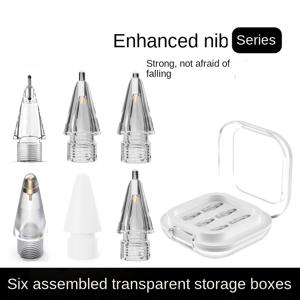 TEMU 애플 펜슬 1세대, 2세대 및 3세대 프로용 투명한 펜 팁, 금속 수정 교체용 무소음 필기펜 교체 니브