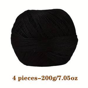 TEMU 4개 메르서라이즈 레이스 얀 번들 | 부드럽고 튼튼하며 생생한 색상으로 니트 & 코바늘 스웨터, 스카프, 숄, 모자 등 제작에 적합, 가을, 봄, 여름에 적합, 총 7.05oz