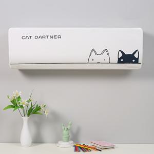 TEMU 귀여운 고양이 디자인의 매달리는 에어컨 청소 커버 - 세탁 가능, 전기 필요 없음, 실내용 에어컨에 적합, 내구성 있는 패브릭 보호 및 스타일리시 홈 데코, 쉬운 청소 소재|에어컨실외기커버|에어컨커버