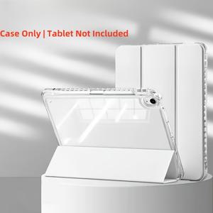 TEMU 아이패드 10세대 10.9케이스, 아이패드 프로 2018/2020/2021/2022 11세대와 호환, 투명한 세개로 접을 수 있는 아크릴 미니6, 곡률 방지, 새로운 미니7, 하드 케이스, 자동 깨어/잠재를 지원