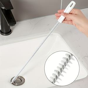 TEMU 1개의 유연한 배수구 청소 브러시, 욕실 및 주방 싱크대 배수구용 수동 헤어 캐처, 가정용 파이프 청소 도구, 플라스틱, 전기 불필요
