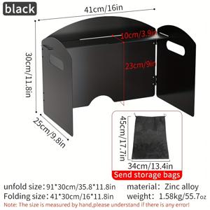 TEMU 헤비듀티 휴대용 캠핑 스토브 방풍막 - 화염 보호 기능, 접이식 야외 요리용 , 가스레인지 호환 가능, 백패킹, RV, 바베큐 - 견고한 아연 합금 구조, 컴팩트 디자인, 고품질 액세서리, 방풍 쉴드, RV 여행자용|캠핑용품