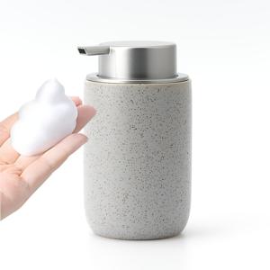 TEMU 1pc 그레이 폼 비누 디스펜서, 카운터탑 로션 디스펜서 병, 세라믹 폼 핸드 비누 디스펜서, 핸드 세일라이저 용 재충전 가능한 핸드메이드 병, 현대 가정 장식, 크리스마스 장식, 크리스마스 선물, 할로윈 선물, 할로윈 장식