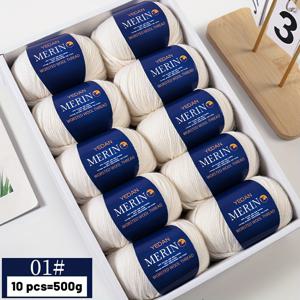 TEMU 500g 고품질 수제 알파카 울 실 대형 봉지 - 남녀 스웨터, 스카프, 모자, 코트, 담요 등 DIY 공예용 (1봉지 = 10개입, 각 500g)