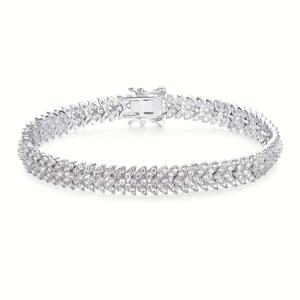 TEMU 이국적인 플래티넘 플레이트 커피 테니스 브레이슬릿, 스파크링 합성 지르코니아, 하이포알러지닉, 매일 착용 및 휴일 선물, 휴일 선물 브레이슬릿 | 스파크링 지르코니아 테니스 브레이슬릿 | 내구성 있는 테니스 체인, 테니스 액세서리