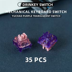 TEMU 반투명한 보라 스위치가 있는 맞춤형 기계식 키보드, 더 나은 빛 전달을 위한 35개의 반투명한 키를 특징으로 합니다. 5핀 핫스왑 스위치 지원을 통해 타자 및 게임을 위한 청량한 소리로 적합합니다.|키캡|키캡