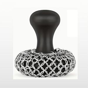 TEMU 스테인리스 스틸 체인 클리닝 브러시 - 주방, 욕실 및 화장실용 다목적 헤비듀티 스커프버 - 내구성 있는 플라스틱 손잡이와 인체공학적 그립 - 기름, 때, 얼룩 제거에 효율적인 가정용 청소 도구, 주방 클리너, 세련된 메탈릭 마감, 견고한 구조