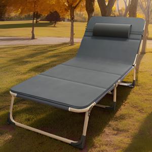 TEMU 성인용 조절 가능한 럭셔리 접이식 캠핑 침대 1개 - 야외 전용, 부드럽고 피부 친화적인 휴대가 편리한 매트리스, 야외 여행에 이상적 - 견고한 알루미늄 프레임, 컴팩트하고 쉽게 조립 가능, 휴대용 라운지 의자 | 접을 수 있는 고급 침대 | 소프트 쿠션 매트리스|캠핑의자|접이식침대|접이식의자