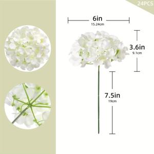 TEMU 24개 화이트 인공 수국 꽃과 줄기, 리얼리스틱 터치, DIY 장식용, 꽃병 채우기, 베이비 샤워, 홈 실내 거실 주방 침실 정리, 결혼식 파티 테이블 센터 아치 장식, 사무실 데스크탑 장식, 야외 농가 마당 장식에 적합