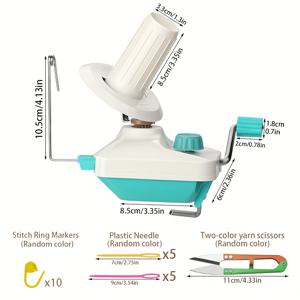 TEMU 바늘이 있는 수동 실 감기 - 간편한 설치 금속 실 케이크 스피너, 뜨개질 및 코바늘 뜨개질용, 색상 랜덤, 전기 불필요, 실 애호가에게 적합, 뜨개질용 실 감기, 코바늘 액세서리, 재미있는 디자인