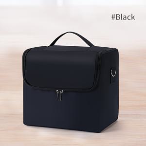 TEMU 4단 대용량 여행용 메이크업 정리함 - 내구성 나일론 코스메틱 보관함, 네일 폴리쉬 & 매니큐어 도구 및 액세서리 수납, 인체공학적 손잡이 & 튼튼 지퍼, 슬림한 지퍼 클로저, 스냅 트레이, 블랙