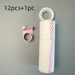 TEMU 6/12개 투명 테이프 + 1개 랜덤 컬러 커터, 무광 테이프, 필기 가능 테이프, 잔여물 없는 테이프, 데스크탑 테이프 디스펜서 리필, 사무실, 가정, 학교용, 백투스쿨 필수품