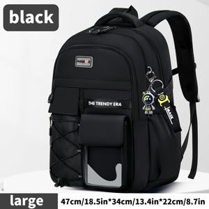 TEMU ZHIDOBO 청소년용 백팩 - 도난 방지 포켓 & 노트북 수납공간 포함, 대용량 학교 가방, 다중 구획, 경량 내구성 책가방, 학생 및 중학생을 위한 안전한 지퍼 잠금, 조절 가능한 어깨끈 - 블랙/화이트, 트렌디 디자인, 고품질 원단, 정리된 보관, 대학 준비, 청소년용, 학교 및 사무실 캐리어백, 컴팩트 백팩, 도시 출퇴근용, 여행용 가방