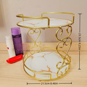 TEMU 화장품 및 입욕용 컵을 위한 노르딕 스타일의 페인트 철 저장 랙, 유리 선반을 분리할 수 있는 기능을 갖추고, 의자 위, 욕실, 싱크대, 식당, 주방에서 사용할 수 있습니다.