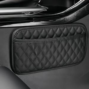 TEMU 1개 핏 멀티펑션 스틱온 PU 가죽 차량 정리함 - 휴대폰, 카드, 열쇠 & 안경용 퀼트 수납 가방, 블랙, 내구성 있고 스타일리시한 차량 액세서리, 차량 정리 | 스타일리시한 차량 장식 | 우아한 스티칭, 차량 수납
