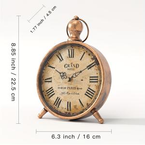 TEMU 1개, 유럽 스타일 빈티지 빈티지 골드 크리에이티브 메탈 소형 책상 시계 장식 아이템, 데스크탑, 작업대, 스터디 데스크, 학생 책상, 디스플레이 랙, 다양한 종류의 장식 시계, 벽 시계, 메탈 벽 시계 및 테이블 시계에 적합합니다.|시계|벽시계|벽시계