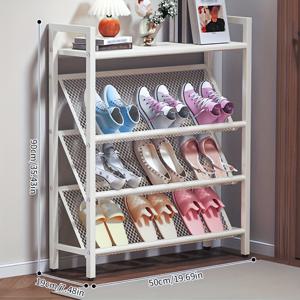 TEMU 조절 가능한 다층 금속 신발 선반, 쉬운 조립, 높은 신발, 슬리퍼, 캐주얼 신발을 위한 상단 선반 정리함, 침실, 입구, 거실, 주방, 가정 정리, 실내 사용에 이상적|사무실슬리퍼|신발정리대