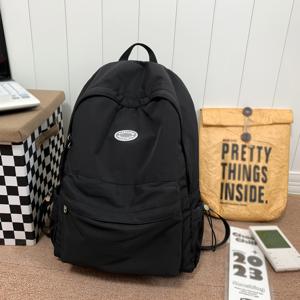 TEMU 대용량 경량 나일론 백팩, 조절 가능한 스트랩, 내구성 있는 지퍼 클로저, 스타일리시한 글자 디자인 - 학생, 출퇴근자, 여행자에게 완벽 - 블랙, 여행용 백팩 | 모던 백팩 | 안전한 지퍼 클로저