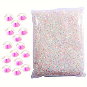 TEMU 대형 가방에 담긴 14400개 AB 라인스톤 - 사이즈 SS3~SS20, 3D 플랫백 유리 보석, 무향, 네일 아트, 공예, 휴대폰 장식 및 의류 장식에 적합, 공예용 완벽한 라인스톤.