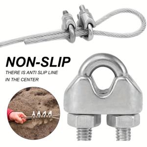 TEMU 10개 U자형 M3 케이블 클램프, 3mm 와이어 로프 고정 볼트, 견고한 304 스테인리스 스틸 새들 패스너, 안전한 케이블 관리를 위한 케이블 관리 | U자형 클램프 | 스테인리스 스틸 패스너, 케이블 정리 및 보관