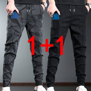 TEMU 남성용 캐주얼 조깅 바지, 슬림핏, 봄과 여름을 위한 2025년 신상 스타일, 모든 계절에 적합, 하렘 나인 포인트 디자인 및 다중 포켓을 특징으로 합니다.|여름바지